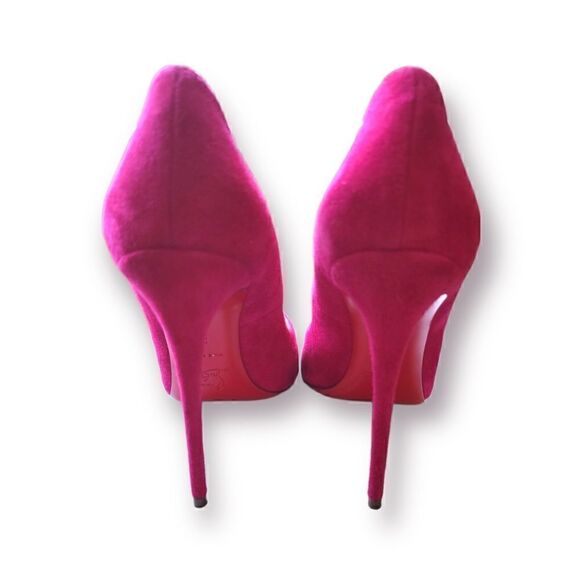 Christian Louboutin Pink Suede Hyper Prive Peep Toe Platform Pumps |Size: EU38| - Picture 7 of 9